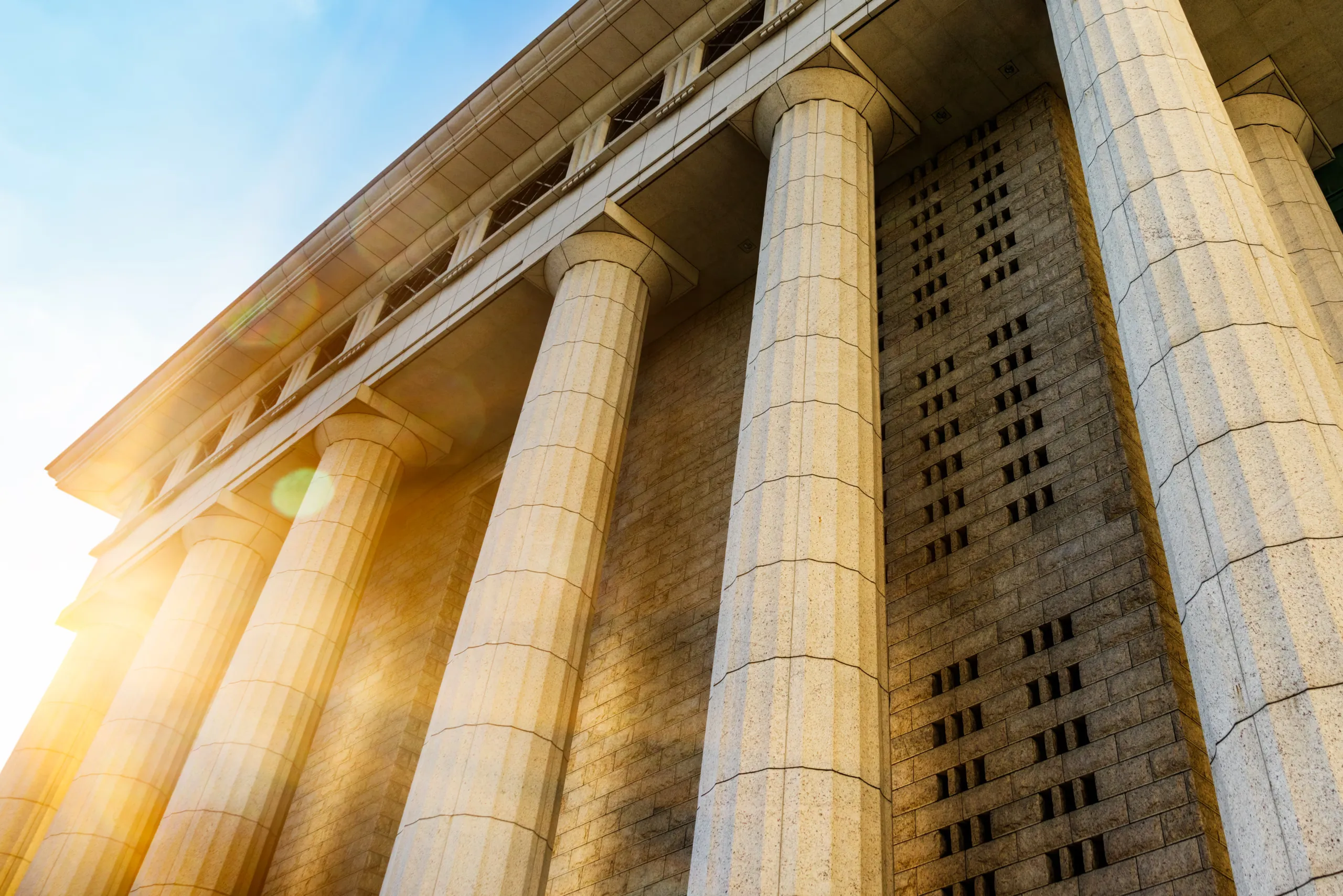 Grey marble columns